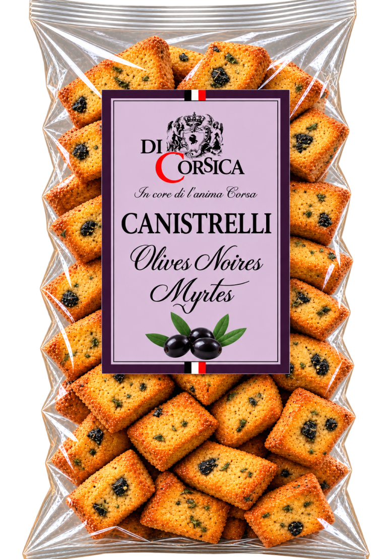 Canistrelli aux olives noires et myrte Di Corsica, épicerie salée