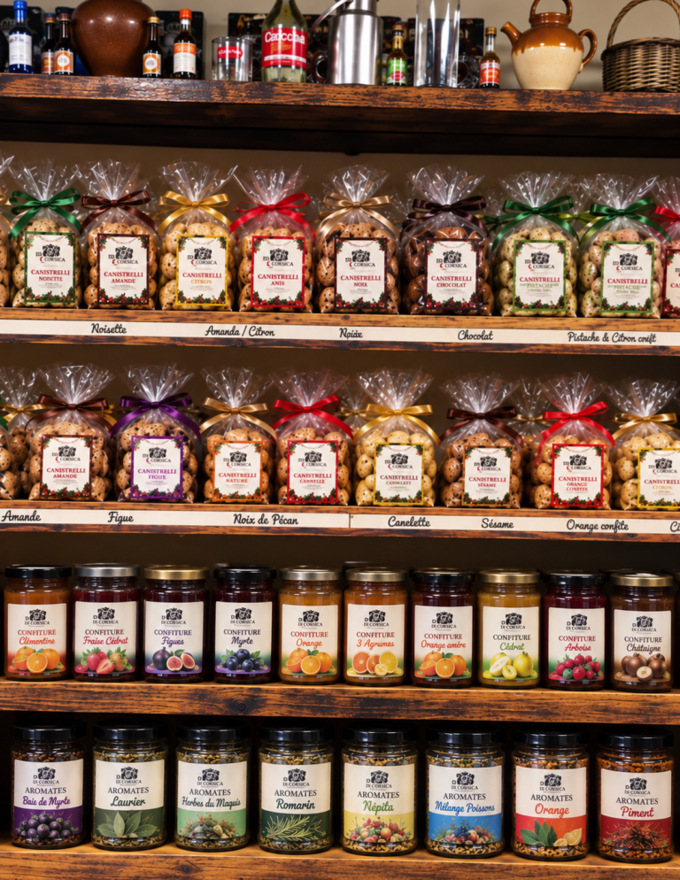 Rayon Corse en magasin avec produits Di Corsica